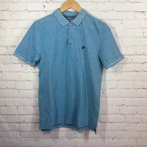 Banana Republic Men's Short Sleeve Quarter Button Down Polo Size Med Color: Blue